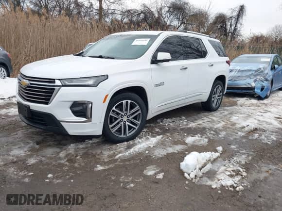 2022 Chevrolet Traverse High Country с VIN 1GNEVNKW3NJ120485, выставлен на аукционе IAAI как лот 41359102 с пробегом 82 749 миль миль и . История ставок и продаж доступна на DreamBid. Изображение 2.