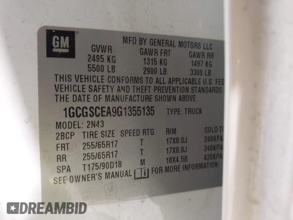 ✅ 2016 Chevrolet Colorado 2WD LT • VIN: 1GCGSCEA9G1355135 • Lot: 43545646. Listed on IAAI with 125,152 mi. Free auction sales archive from the USA and detailed vehicle history report at DreamBid. Image 9.