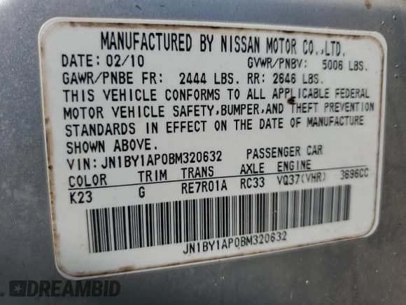 ✅ 2011 Infiniti M • VIN: JN1BY1AP0BM320632 • Lot: 84903295. Wystawiony na Copart z przebiegiem 206 278 mil. Bezpłatny archiwum sprzedaży aukcyjnych z USA i szczegółowy raport historii pojazdu na DreamBid. Zdjęcie 12.