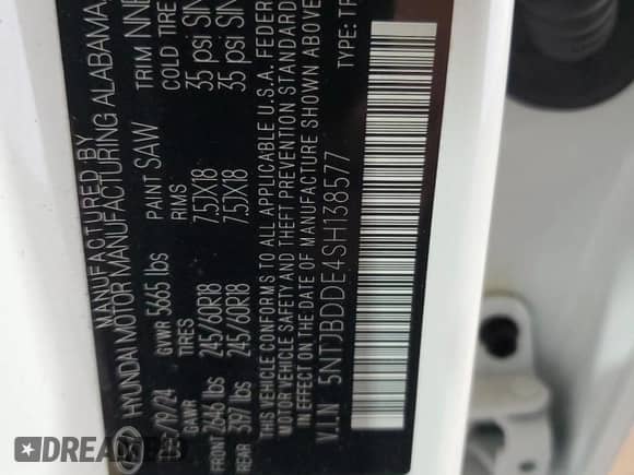 2025 Hyundai Santa Cruz SEL with VIN 5NTJBDDE4SH138577, listed as a Copart auction lot 62282345 with 7,487 mi miles and Salvage title. Bid and sale history available at DreamBid. Image 13.