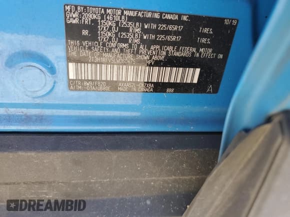 ✅ 2020 Toyota RAV4 LE • VIN: 2T3H1RFV5LW060475 • Лот: 91007445. Опубликован ранее на Copart с пробегом 94 944 миль. Бесплатный доступ к архиву аукционных продаж из США и подробный отчёт об истории автомобиля на DreamBid. Изображение 13.