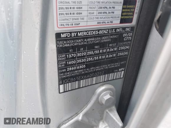 ✅ 2006 Mercedes-Benz R 3.5L • VIN: 4JGCB65EX6A003212 • Lot: 42039208. Listed on IAAI with Not provided. Free auction sales archive from the USA and detailed vehicle history report at DreamBid. Image 9.