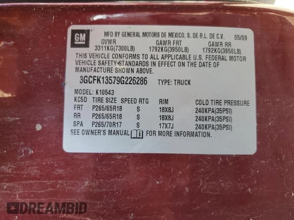 ✅ 2009 Chevrolet Silverado 1500 • VIN: 3GCFK13579G226286 • Lot: 54404645. Listed on Copart with 317,811 mi. Free auction sales archive from the USA and detailed vehicle history report at DreamBid. Image 12.