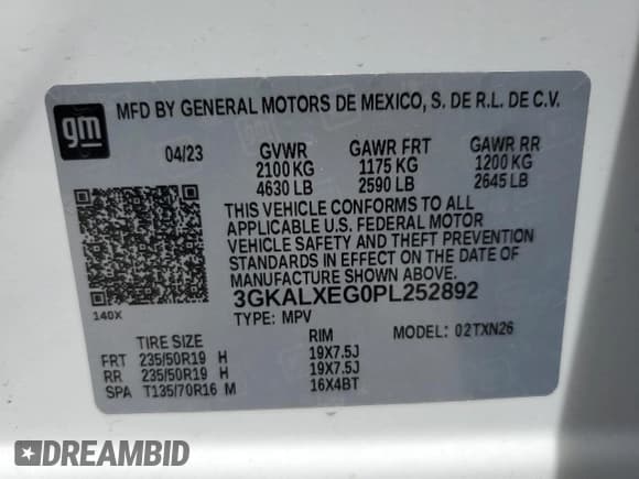 ✅ 2023 GMC Terrain Denali • VIN: 3GKALXEG0PL252892 • Lot: 53735195. Wystawiony na Copart z przebiegiem 36 120 mil. Bezpłatny archiwum sprzedaży aukcyjnych z USA i szczegółowy raport historii pojazdu na DreamBid. Zdjęcie 14.