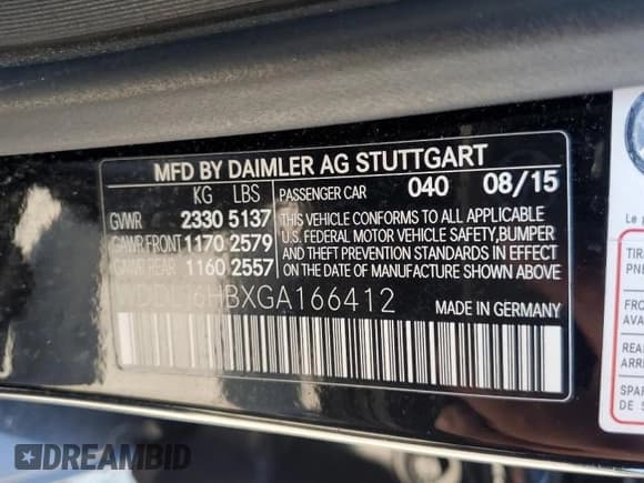 ✅ 2016 Mercedes-Benz CLS 400 • VIN: WDDLJ6HBXGA166412 • Lot: 65133835. Listed on Copart with 108,766 mi. Free auction sales archive from the USA and detailed vehicle history report at DreamBid. Image 12.