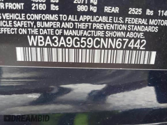 ✅ 2012 BMW 3 Series 335i • VIN: WBA3A9G59CNN67442 • Лот: 42439467. Опубликован ранее на IAAI с пробегом 106 371 миль. Бесплатный доступ к архиву аукционных продаж из США и подробный отчёт об истории автомобиля на DreamBid. Изображение 9.