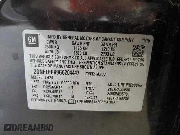 ✅ 2016 Chevrolet Equinox LT • VIN: 2GNFLFEK9G6204447 • Лот: 82461535. Опубликован ранее на Copart с пробегом 142 846 миль. Бесплатный доступ к архиву аукционных продаж из США и подробный отчёт об истории автомобиля на DreamBid. Изображение 13.