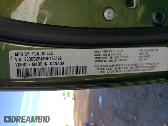 ✅ 2022 Dodge Challenger R/T Scat Pack Widebody • VIN: 2C3CDZFJ8NH136499 • Lot: 40611233. Wystawiony na Copart z przebiegiem 22 658 mil. Bezpłatny archiwum sprzedaży aukcyjnych z USA i szczegółowy raport historii pojazdu na DreamBid. Zdjęcie 13.