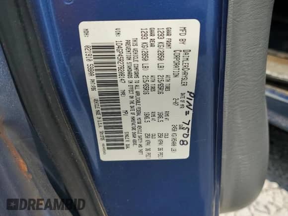 2007 Dodge Caravan SXT с VIN 1D4GP45R27B208147, выставлен на аукционе Copart как лот 67889384 с пробегом 264 448 миль миль и Списание • Salvage title. История ставок и продаж доступна на DreamBid. Изображение 15.