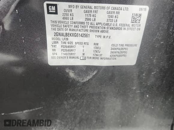 2016 Chevrolet Equinox LS с VIN 2GNALBEKXG6142561, выставлен на аукционе Copart как лот 84632455 с пробегом 114 803 миль миль и Списание • Salvage title. История ставок и продаж доступна на DreamBid. Изображение 13.