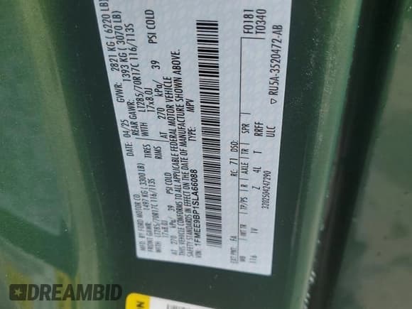 ✅ 2025 Ford Bronco Badlands • VIN: 1FMEE9BP1SLA66088 • Lot: 60238525. Wystawiony na Copart z przebiegiem 1 419 mil. Bezpłatny archiwum sprzedaży aukcyjnych z USA i szczegółowy raport historii pojazdu na DreamBid. Zdjęcie 13.