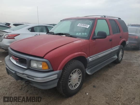 ✅ 1995 GMC Jimmy SLE Convenience • VIN: 1GKDT13W0S2519253 • Lot: 43536865. Listed on Copart with 121,556 mi. Free auction sales archive from the USA and detailed vehicle history report at DreamBid. Image 1.