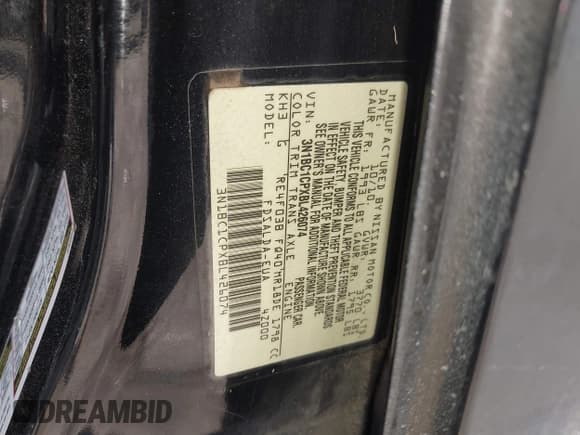 ✅ 2011 Nissan Versa S • VIN: 3N1BC1CPXBL426074 • Lot: 42676433. Listed on IAAI with 200,000 mi. Free auction sales archive from the USA and detailed vehicle history report at DreamBid. Image 9.