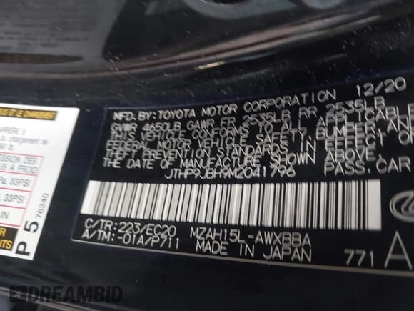 ✅ 2021 Lexus UX 250h • VIN: JTHP9JBH9M2041796 • Lot: 43312849. Wystawiony na IAAI z przebiegiem 63 851 mil. Bezpłatny archiwum sprzedaży aukcyjnych z USA i szczegółowy raport historii pojazdu na DreamBid. Zdjęcie 9.