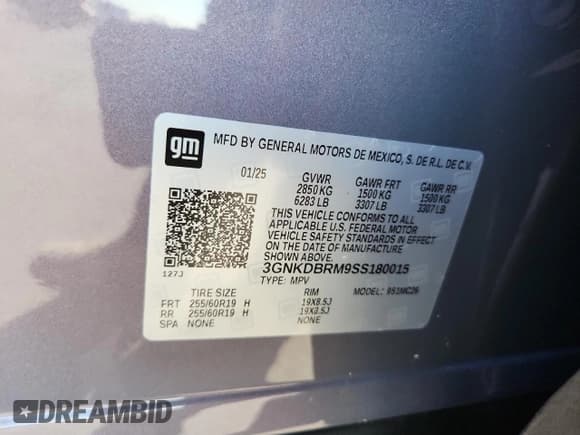 ✅ 2025 Chevrolet Blazer • VIN: 3GNKDBRM9SS180015 • Lot: 80744865. Listed on Copart with 1,820 mi. Free auction sales archive from the USA and detailed vehicle history report at DreamBid. Image 13.