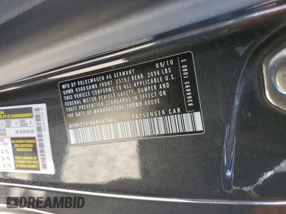 ✅ 2011 Volkswagen Golf GTI PZEV • VIN: WVWFD7AJXBW087663 • Лот: 58426655. Опубликован ранее на Copart с пробегом 126 592 миль. Бесплатный доступ к архиву аукционных продаж из США и подробный отчёт об истории автомобиля на DreamBid. Изображение 13.