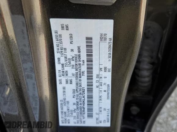 ✅ 2019 Ford Ranger XLT • VIN: 1FTER4FH0KLA72821 • Lot: 92864125. Listed on Copart with 61,754 mi. Free auction sales archive from the USA and detailed vehicle history report at DreamBid. Image 12.