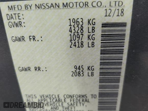 ✅ 2019 Nissan Altima SR • VIN: 1N4BL4CV7KC157563 • Lot: 86167275. Wystawiony na Copart z przebiegiem 100 968 mil. Bezpłatny archiwum sprzedaży aukcyjnych z USA i szczegółowy raport historii pojazdu na DreamBid. Zdjęcie 12.