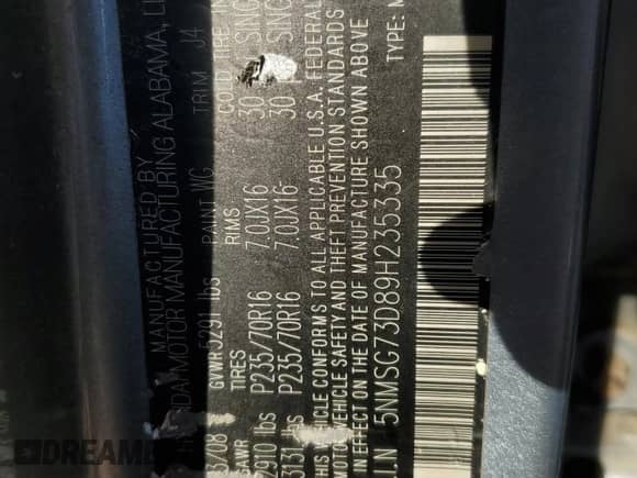 2009 Hyundai Santa Fe GLS z VIN 5NMSG73D89H235335, wystawiony jako Copart lot #71851114 z przebiegiem 111 435 mil mil oraz Szkoda całkowita • Salvage title. Historia ofert i sprzedaży dostępna na DreamBid. Obrazek 12.