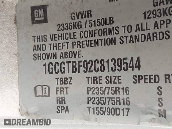 2012 Chevrolet Colorado Work Truck с VIN 1GCGTBF92C8139544, выставлен на аукционе IAAI как лот 42861374 с пробегом 149 804 миль миль и . История ставок и продаж доступна на DreamBid. Изображение 9.