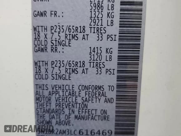 ✅ 2020 Nissan Pathfinder S • VIN: 5N1DR2AM3LC616469 • Lot: 85081145. Wystawiony na Copart z przebiegiem 123 456 mil. Bezpłatny archiwum sprzedaży aukcyjnych z USA i szczegółowy raport historii pojazdu na DreamBid. Zdjęcie 13.