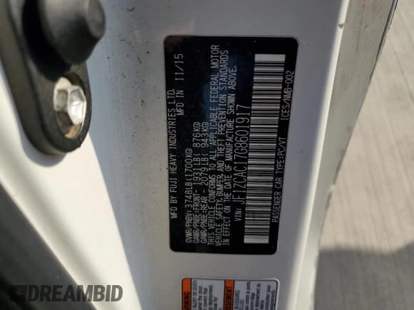 ✅ 2016 Subaru BRZ Limited • VIN: JF1ZCAC17G8601917 • Lot: 89886355. Listed on Copart with 108,578 mi. Free auction sales archive from the USA and detailed vehicle history report at DreamBid. Image 12.