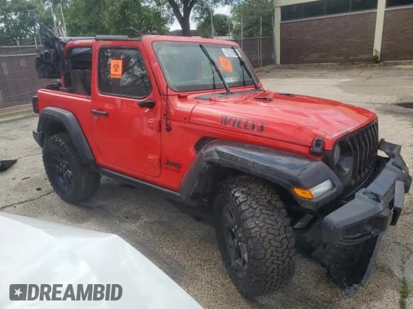 ✅ 2022 Jeep Wrangler Willys • VIN: 1C4GJXAN2NW227144 • Lot: 59463575. Listed on Copart with 61,265 mi. Free auction sales archive from the USA and detailed vehicle history report at DreamBid. Image 4.