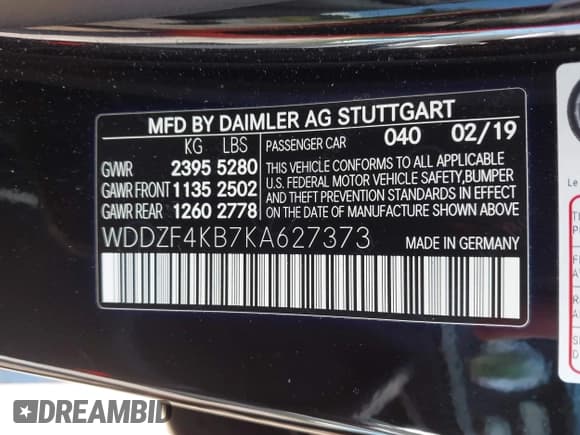 ✅ 2019 Mercedes-Benz E 300 • VIN: WDDZF4KB7KA627373 • Lot: 43150039. Listed on IAAI with 44,083 mi. Free auction sales archive from the USA and detailed vehicle history report at DreamBid. Image 9.