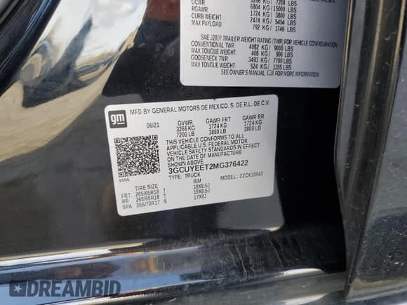 ✅ 2021 Chevrolet Silverado 1500 RST • VIN: 3GCUYEET2MG376422 • Лот: 85895935. Опубликован ранее на Copart с пробегом 48 740 миль. Бесплатный доступ к архиву аукционных продаж из США и подробный отчёт об истории автомобиля на DreamBid. Изображение 12.