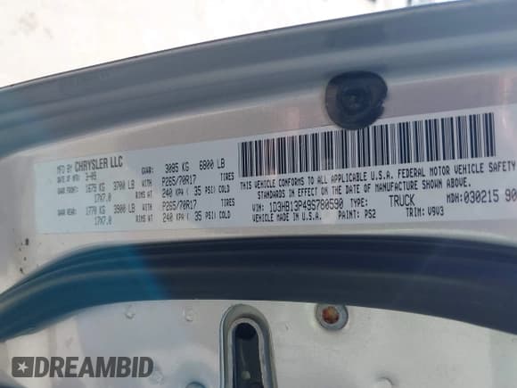 ✅ 2009 Dodge 1500 TRX • VIN: 1D3HB13P49S780590 • Lot: 41803108. Wystawiony na IAAI z przebiegiem 192 183 mil. Bezpłatny archiwum sprzedaży aukcyjnych z USA i szczegółowy raport historii pojazdu na DreamBid. Zdjęcie 9.