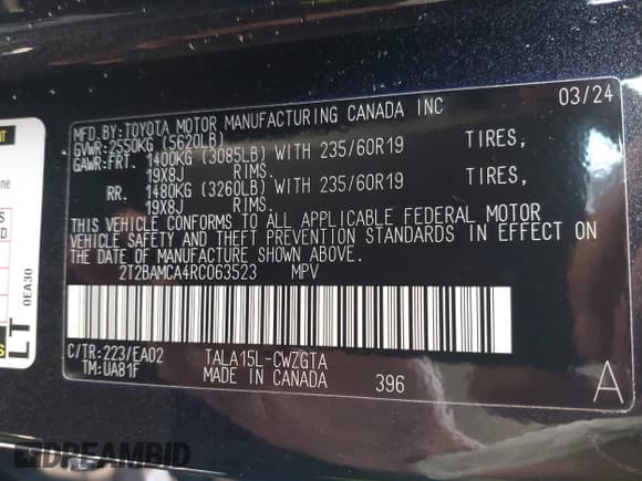 ✅ 2024 Lexus RX 350 Premium Plus • VIN: 2T2BAMCA4RC063523 • Лот: 43146446. Опубликован ранее на IAAI с пробегом 10 132 миль. Бесплатный доступ к архиву аукционных продаж из США и подробный отчёт об истории автомобиля на DreamBid. Изображение 9.