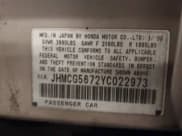 ✅ 2000 Honda Accord SE • VIN: JHMCG5672YC022973 • Lot: 42383351. Listed on IAAI with 280,143 mi. Free auction sales archive from the USA and detailed vehicle history report at DreamBid. Image 9.