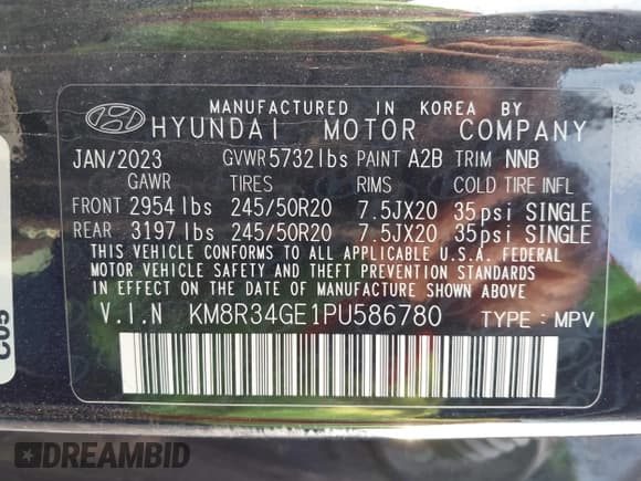 ✅ 2023 Hyundai Palisade XRT • VIN: KM8R34GE1PU586780 • Лот: 43802420. Опубликован ранее на IAAI с пробегом 55 342 миль. Бесплатный доступ к архиву аукционных продаж из США и подробный отчёт об истории автомобиля на DreamBid. Изображение 9.