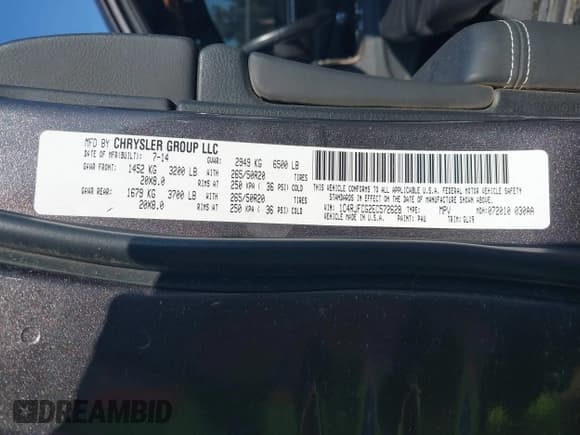 ✅ 2014 Jeep Grand Cherokee Overland • VIN: 1C4RJFCG2EC572628 • Lot: 42874326. Listed on IAAI with 129,145 mi. Free auction sales archive from the USA and detailed vehicle history report at DreamBid. Image 9.