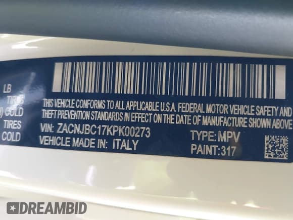 ✅ 2019 Jeep Renegade Trailhawk • VIN: ZACNJBC17KPK00273 • Lot: 42565632. Listed on IAAI with 57,704 mi. Free auction sales archive from the USA and detailed vehicle history report at DreamBid. Image 9.