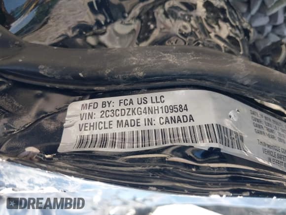 ✅ 2022 Dodge Challenger GT • VIN: 2C3CDZKG4NH109584 • Lot: 42563846. Listed on IAAI with 30,142 mi. Free auction sales archive from the USA and detailed vehicle history report at DreamBid. Image 9.