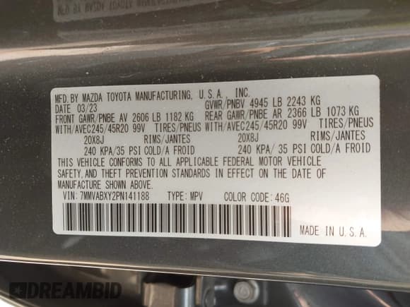 ✅ 2023 Mazda CX-50 Meridian Edition • VIN: 7MMVABXY2PN141188 • Lot: 43037021. Wystawiony na IAAI z przebiegiem 26 016 mil. Bezpłatny archiwum sprzedaży aukcyjnych z USA i szczegółowy raport historii pojazdu na DreamBid. Zdjęcie 9.