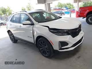 2024 Chevrolet Equinox RS with VIN 3GNAXMEG3RL333328, listed as a IAAI auction lot 42595106 with 22,639 mi miles and . Bid and sale history available at DreamBid. Image 1.