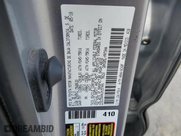 ✅ 2018 Toyota Tacoma SR • VIN: 3TMCZ5AN4JM157491 • Lot: 70667455. Listed on Copart with 37,868 mi. Free auction sales archive from the USA and detailed vehicle history report at DreamBid. Image 12.