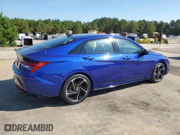 2023 Hyundai Elantra N Line with VIN KMHLR4AF7PU444679, listed as a Copart auction lot 81569595 with 40,661 mi miles and Salvage title. Bid and sale history available at DreamBid. Image 3.