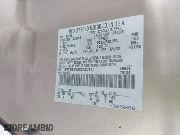 ✅ 1999 Ford Ranger XL • VIN: 1FTYR14V2XTA23115 • Lot: 42638252. Wystawiony na IAAI z przebiegiem 182 045 mil. Bezpłatny archiwum sprzedaży aukcyjnych z USA i szczegółowy raport historii pojazdu na DreamBid. Zdjęcie 9.