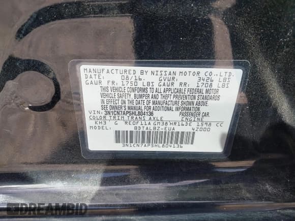 ✅ 2017 Nissan Versa SV • VIN: 3N1CN7AP5HL804136 • Lot: 43047378. Listed on IAAI with 78,204 mi. Free auction sales archive from the USA and detailed vehicle history report at DreamBid. Image 9.