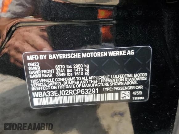 ✅ 2024 BMW 7 Series 760i xDrive • VIN: WBA33EJ02RCP63291 • Lot: 58191315. Wystawiony na Copart z przebiegiem 47 543 mil. Bezpłatny archiwum sprzedaży aukcyjnych z USA i szczegółowy raport historii pojazdu na DreamBid. Zdjęcie 12.