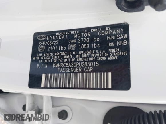 ✅ 2024 Hyundai Venue SEL • VIN: KMHRC8A30RU285015 • Lot: 41362985. Listed on IAAI with 2,956 mi. Free auction sales archive from the USA and detailed vehicle history report at DreamBid. Image 9.