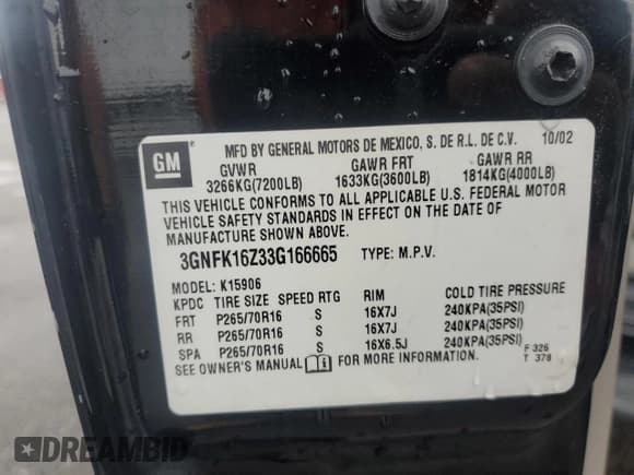 ✅ 2003 Chevrolet Suburban LT • VIN: 3GNFK16Z33G166665 • Lot: 64256954. Wystawiony na Copart z przebiegiem 130 368 mil. Bezpłatny archiwum sprzedaży aukcyjnych z USA i szczegółowy raport historii pojazdu na DreamBid. Zdjęcie 13.