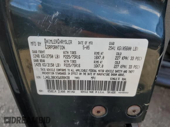 ✅ 2005 Jeep Liberty Renegade • VIN: 1J4GL38KX5W688438 • Лот: 90425045. Опубликован ранее на Copart с пробегом 150 200 миль. Бесплатный доступ к архиву аукционных продаж из США и подробный отчёт об истории автомобиля на DreamBid. Изображение 13.