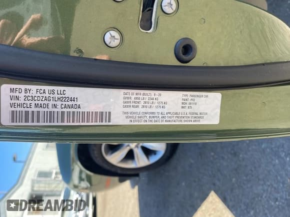 ✅ 2020 Dodge Challenger SXT • VIN: 2C3CDZAG1LH222441 • Lot: 44168273. Wystawiony na Copart z przebiegiem 54 335 mil. Bezpłatny archiwum sprzedaży aukcyjnych z USA i szczegółowy raport historii pojazdu na DreamBid. Zdjęcie 10.