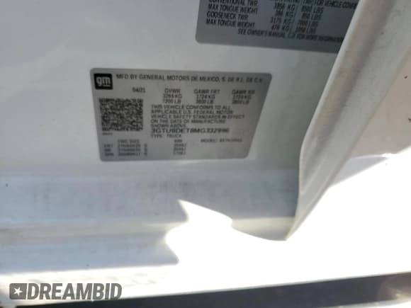 ✅ 2021 GMC Sierra 1500 SLT • VIN: 3GTU9DET8MG332996 • Lot: 90616605. Wystawiony na Copart z przebiegiem 71 707 mil. Bezpłatny archiwum sprzedaży aukcyjnych z USA i szczegółowy raport historii pojazdu na DreamBid. Zdjęcie 12.