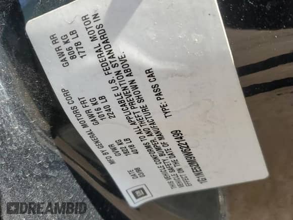 1998 Chevrolet Malibu LS z VIN 1G1NE52M9W6221499, wystawiony jako Copart lot #89144035 z przebiegiem 173 442 mil mil oraz Szkoda całkowita • Salvage title. Historia ofert i sprzedaży dostępna na DreamBid. Obrazek 12.