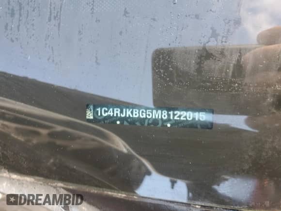 2021 Jeep Grand Cherokee Limited with VIN 1C4RJKBG5M8122015, listed as a Copart auction lot 86530835 with 41,831 mi miles and Salvage title. Bid and sale history available at DreamBid. Image 14.